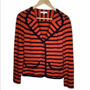 CAbi Womens Striped Nautical Blazer Size XS Red